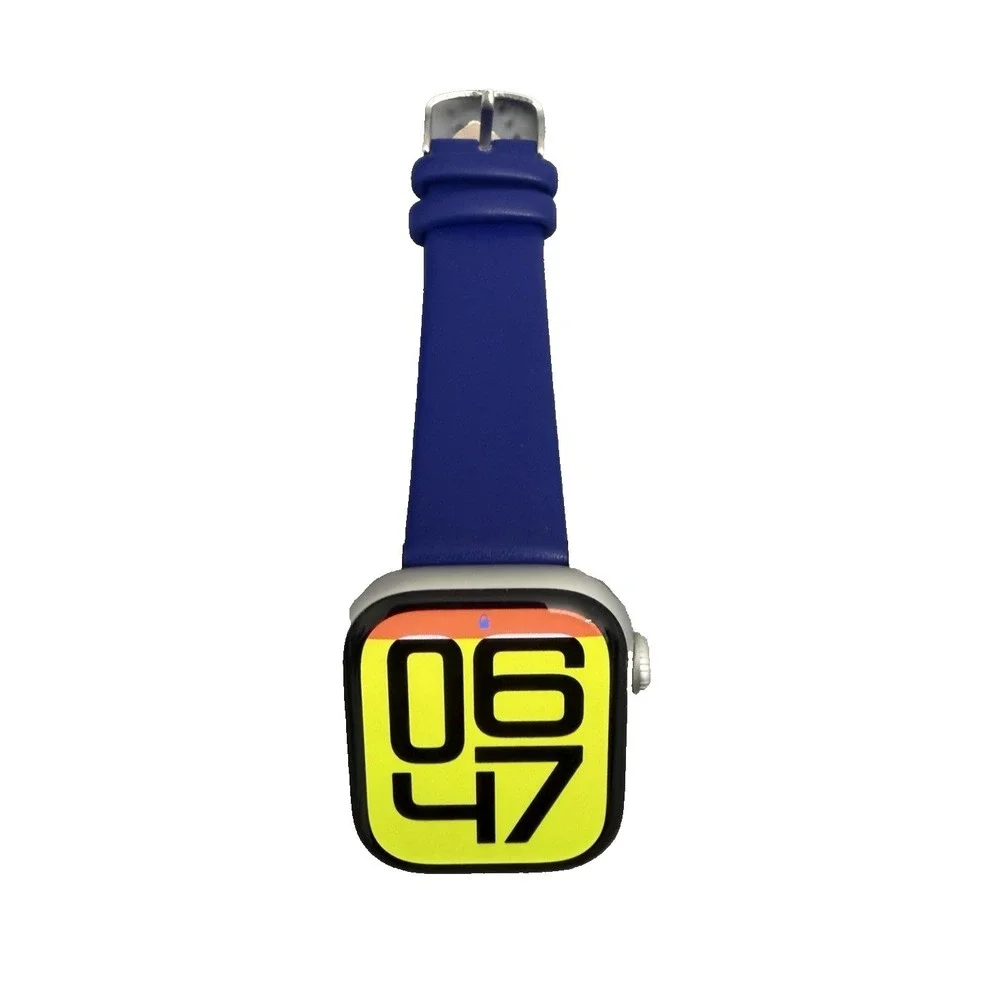Unisex's Genuine Leather  Smartwatch Watch Band Blue Size 38-40 MM New‎